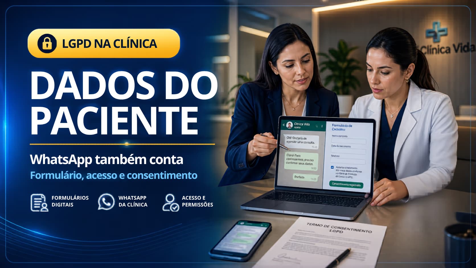 Capa da notícia: Dados de pacientes: formulários, WhatsApp e newsletter