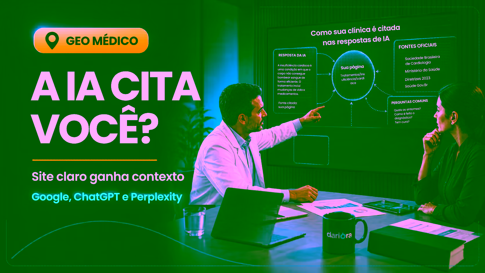 Imagem de capa: Busca com IA: como preparar o site médico para Google, ChatGPT e Perplexity